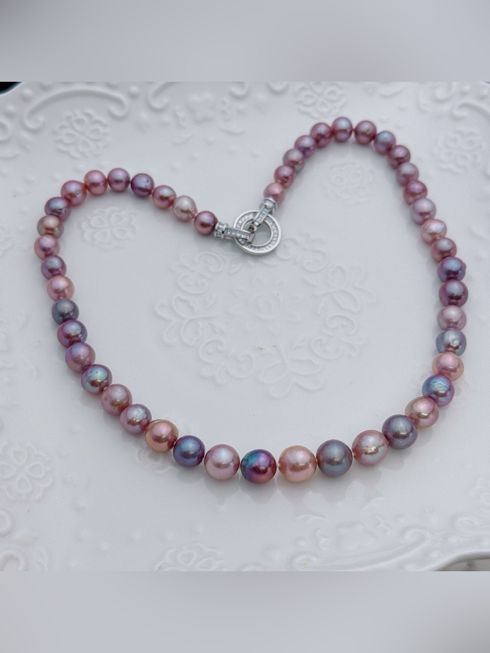X815 Handmade Freshwater Edison Baroque Pearl Necklace Blueberry Luster - Picture 2 of 13